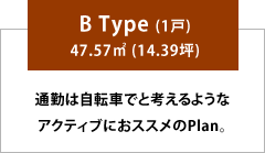 B Type (1戸)47.57u (14.39坪)